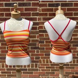 Malibu Dream Stripe Swim Top Size M